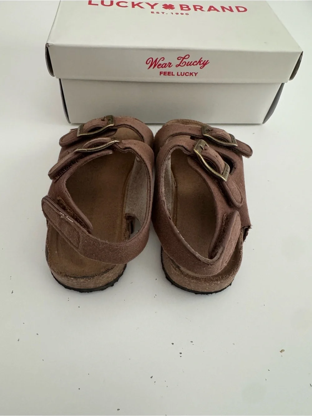Lucky Brand Brown Double-Buckle Kids Sandals